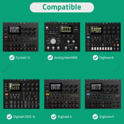 GEEKRIA Hard Shell Travel Case, Compatible with Elektron Digitakt II/Digitone II/Syntakt 12 / Analog Heat MKII, Audio Sampler Carrying Bag (Dark Gray)