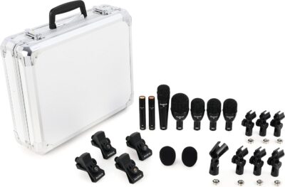 AUDIX FP7 Fusion Series 7-piece Drum Mic Kit for Kick, Snare, Toms, and Overheads with Travel Case – Black