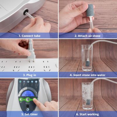 VTAR Ozone Machine, 500mg/h Multipurpose Ozone Machine Purify Air, Water, Fruits, Vegetables, Toothbrushes, Aquarium. Fruit Cleaner Device in Water