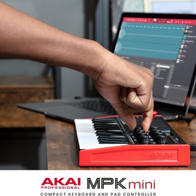 Akai Professional MPK Mini MK3 25 Key USB MIDI Keyboard Controller With 8 Backlit Drum Pads, 8 Knobs, Music Production Software and Native Instruments Sound Package (NKS Integration)