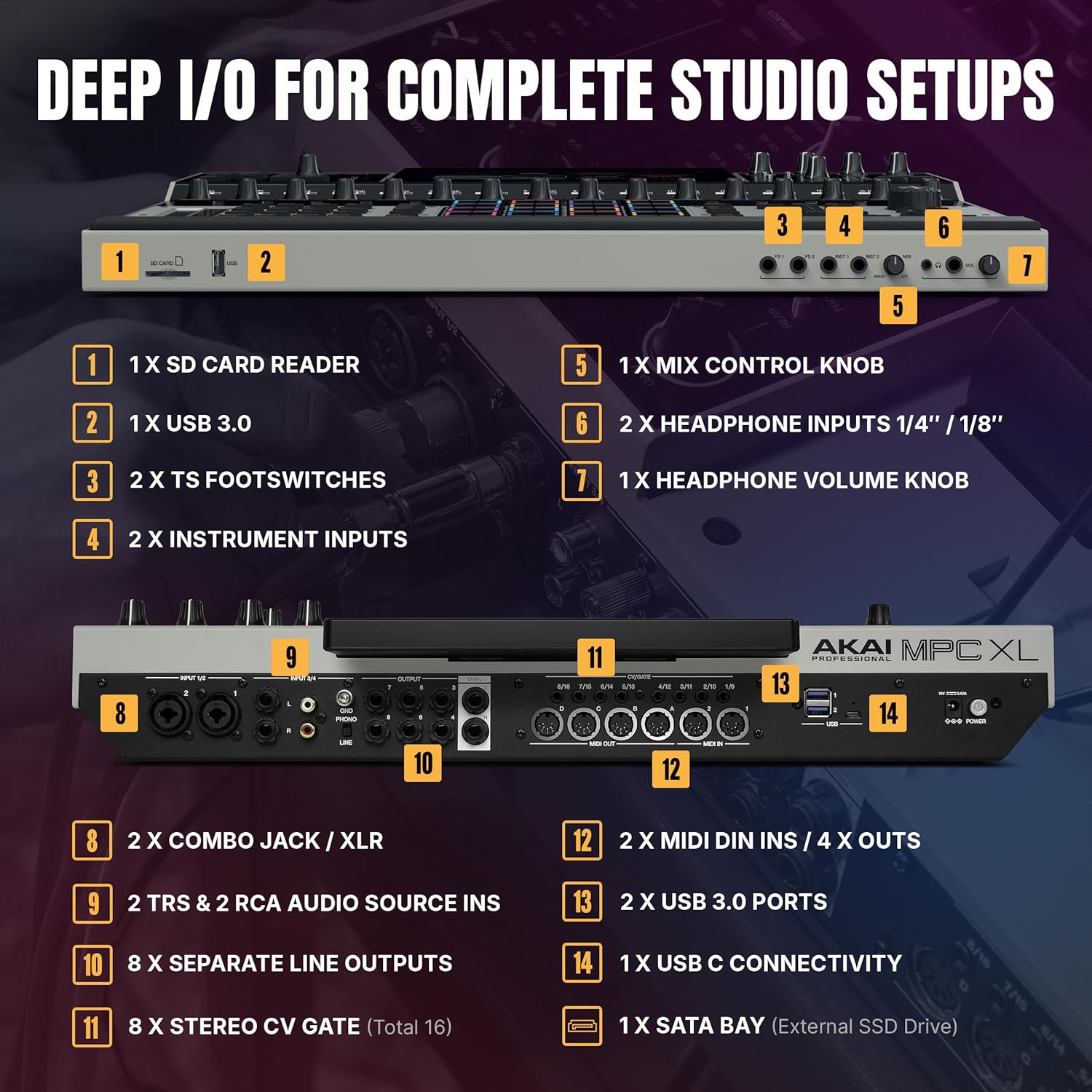 Akai Professional MPC XL Standalone Music Production Center for Sampling and Sequencing with 10.1-inch Touchscreen, 3D MPCe Pads, 8-Core CPU, 16GB RAM, 256GB SSD