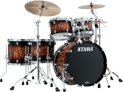 Tama WBS52LS Starclassic Walnut/Birch 5-Piece Drum Kit – Molten Brown Burst Bundle with Drumsticks, Drumstick Bag, and Austin Bazaar Polishing Cloth