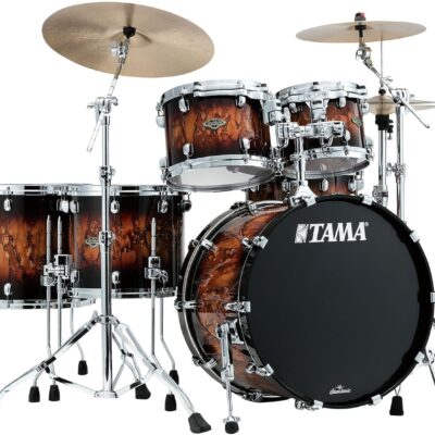 Tama WBS52LS Starclassic Walnut/Birch 5-Piece Drum Kit – Molten Brown Burst Bundle with Drumsticks, Drumstick Bag, and Austin Bazaar Polishing Cloth