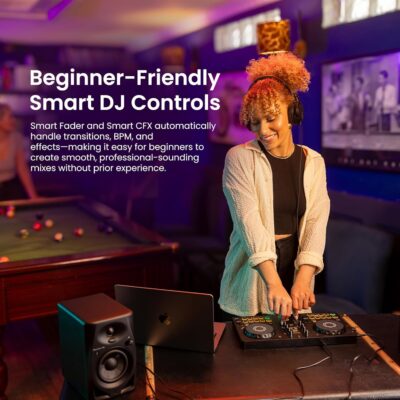 Pioneer DJ AlphaTheta DDJ-FLX2 Compact 2-Channel DJ Controller Bundle with Carrying Case, Instrument Cable, and Austin Bazaar Polishing Cloth