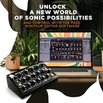 MOOG Minitaur – Analog Bass Synthesizer Module with Headphone Amp, 128 Presets, Software Editor
