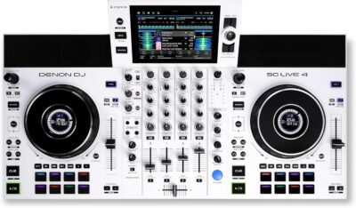 81RmgP2L08L. AC SL1500 Denon DJ SC LIVE 4 WHITE – Standalone DJ Controller with Stems on 4-Decks, Wi-Fi Streaming, Build-in Speakers, Serato DJ and Virtual DJ Compatible