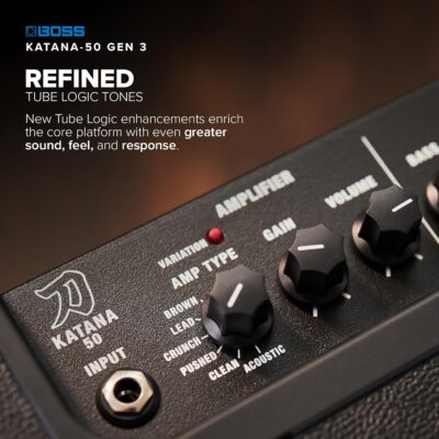 81RrbcuMhfL. AC SL1500 BOSS Katana-50 Gen 3 Guitar Amplifier | Compact 50-Watt Combo Amp | Custom 12-Inch Speaker | Evolved Tube Logic Sound | 12 Amp Characters | Onboard BOSS Effects | Advanced Connectivity & More