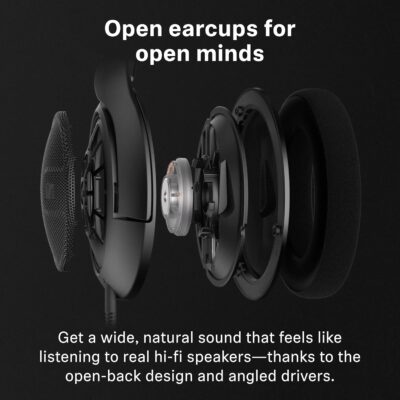 Sennheiser HD 560S Open-Back Over-Ear Wired Headphones – Neutral, Natural Sound for Music, Gaming, and Content Creation, Black
