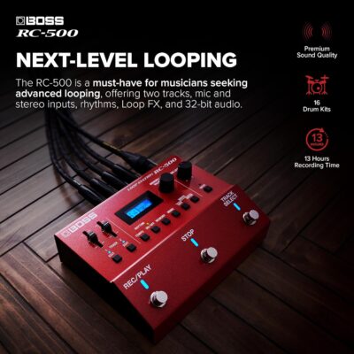BOSS RC-500 Loop Station | Advanced Two-Track Looper with Onboard Mixing & Deep Control Options | Class-Leading Sound Quality | 16 Versatile Drum Kits | 13 Hours Record Time | Expanded Control Support
