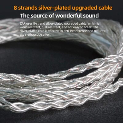 KZ ZAR in-Ear Monitor 7BA+1DD Hybrid Drivers Gaming Earbuds HiFi Bass Noise Isolation IEM, Clarity in All Frequency Stereo Comfort-fit in Ear Headphones for Audio Engineers, Musicians(No Mic)