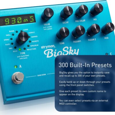 Strymon BigSky Multi Reverb Guitar Effects Pedal with 12 Unique Reverb Machines for Electric and Acoustic Guitar, Synths, Vocals and Keyboards