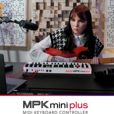 81Tp12p6U0L. AC SL1500 Akai Professional MPK Mini Plus – USB MIDI Keyboard Controller with 37 Mini Keys, 8 MPC Pads, Sequencer, MIDI/CV/Gate I/O and Native Instruments Sound Package, White Limited Edition