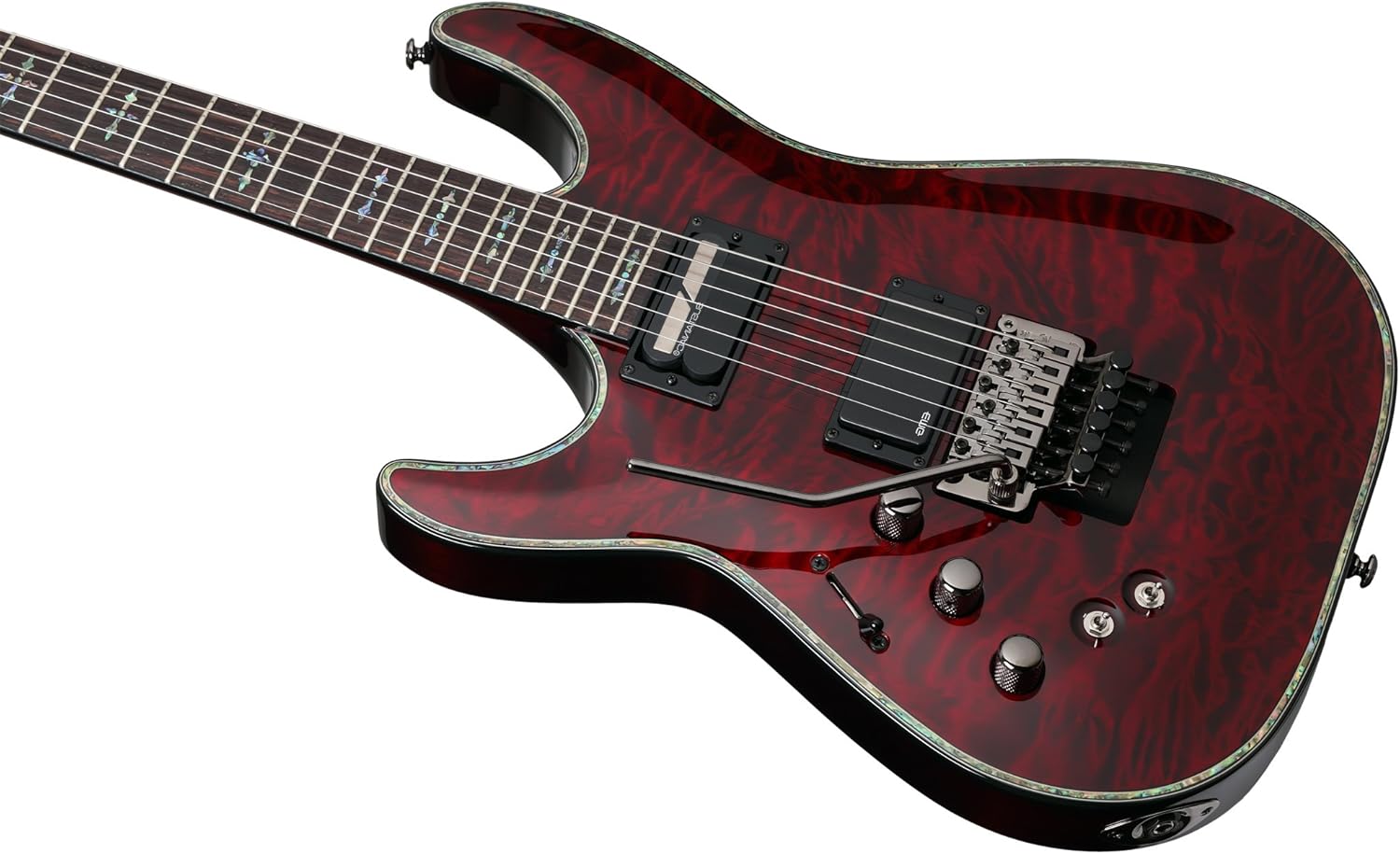 Schecter Hellraiser C-1 with Floyd Rose Sustainiac Left-Handed – Black Cherry