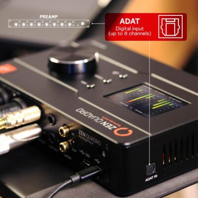 Antelope Audio Zen Quadro USB-C Podcast & Recording Interface — 4 Discrete Studio-Grade Mic Preamps, Pro Conversion & Clocking, Built-In Studio Effects — Bus-Powered — 14-In/10-Out