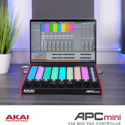 Akai Professional APC Mini MK2 – USB MIDI Pad Controller for Clip Launching with Ableton Live Lite, 64 RGB Pads, Drum and Note Mode and MIDI Mixer