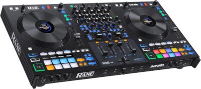 RANE FOUR Stems DJ Controller with 4 Decks, 8.5 Jog Wheels with Displays, Mixer with Internal FX, Serato DJ Pro and Pitch n Time Included