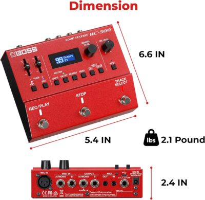 81XatpWPHfL. AC SL1500 Boss RC-500 Loop Station Bundle with Gearlux Power Supply, Instrument Cable, Patch Cable, and Picks