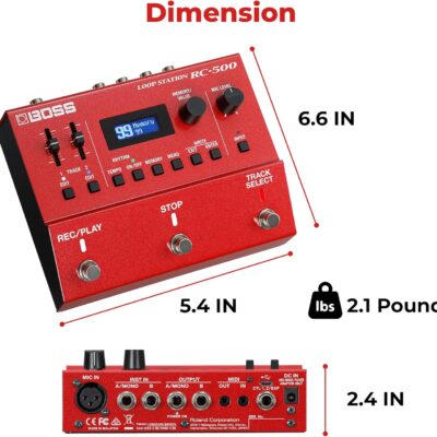 81XatpWPHfL. AC SL1500 Boss RC-500 Loop Station Bundle with Gearlux Power Supply, Instrument Cable, Patch Cable, and Picks