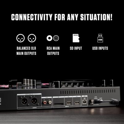 Numark Mixstream Pro Standalone System with Speakers, 7 Touch Screen, WiFi Streaming, 2 Channels & FX