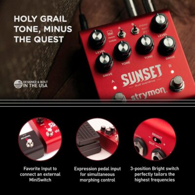 Strymon Sunset Dual Overdrive and Boost Guitar Effects Pedal for Electric and Acoustic Guitar, Synths and Keyboards