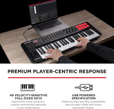 M-AUDIO Oxygen 49 (MKV) Key USB MIDI Keyboard Controller with Beat Pads, Smart Chord, Scale Modes, Arpeggiator and Native Instruments Sound Package (NKS Integration)