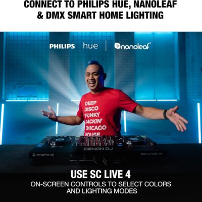 Denon DJ SC LIVE 4 Standalone DJ Controller with Stem Separation on 4-Decks, Wi-Fi Streaming, Build-in Speakers, Serato DJ and Virtual DJ Compatible