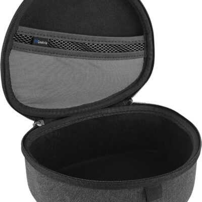 Geekria Shield Headphones Case Compatible with Audio-Technica ATH-M50X/M30X, ULTRASONE Signature Fusion Open Back, Replacement Hard Shell Travel Carrying Bag with Cable Storage (Dark Grey)