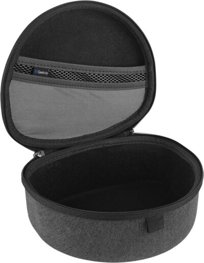 Geekria Shield Headphones Case Compatible with Audio-Technica ATH-M50X/M30X, ULTRASONE Signature Fusion Open Back, Replacement Hard Shell Travel Carrying Bag with Cable Storage (Dark Grey)