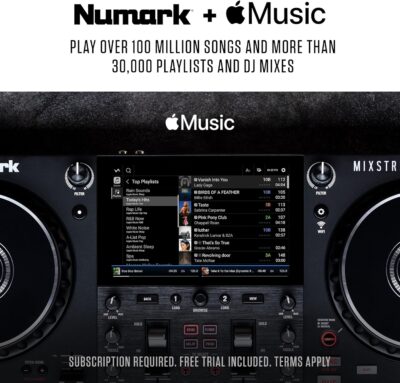 Numark Mixstream Pro+ DJ Controller with Stem Separation, 2 Decks, Wi-Fi Streaming, Mixer, 7 Touchscreen, Speakers, works with Serato and Virtual DJ