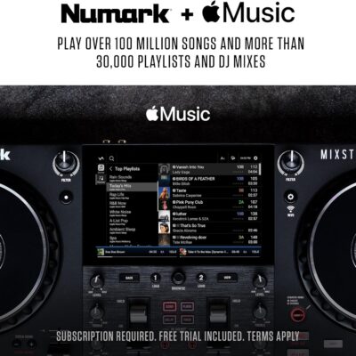 Numark Mixstream Pro+ DJ Controller with Stem Separation, 2 Decks, Wi-Fi Streaming, Mixer, 7 Touchscreen, Speakers, works with Serato and Virtual DJ