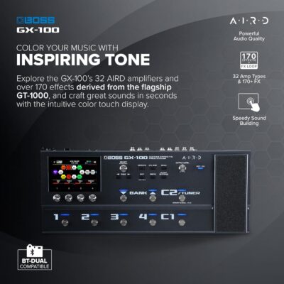 BOSS GX-100 | Advanced Guitar Effects Processor | Authentic Tube Amp Tone with AIRD Technology | 32 Amp Types & 170+ BOSS Effects Derived from the Flagship GT-1000