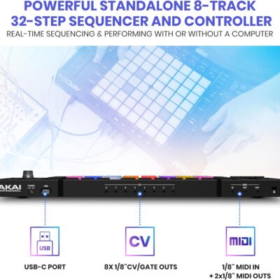 81aYbLMd1L. AC SL1500 Akai Professional APC64 Ableton MIDI Controller with 8 Touch Strips, Step Sequencer, 64 RGB Velocity-Sensitive Pads, CV Gates, MIDI In and Out, USB-C