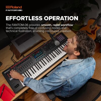 81abza2HjTL. AC SL1500 Roland FANTOM-06 | 61-Note Synthesizer Keyboard | Thousands of Electronic & Acoustic Sounds | ZEN-Core & SuperNATURAL Technologies | Lightweight & Durable | Deep Onboard Sampling | DAW Integration