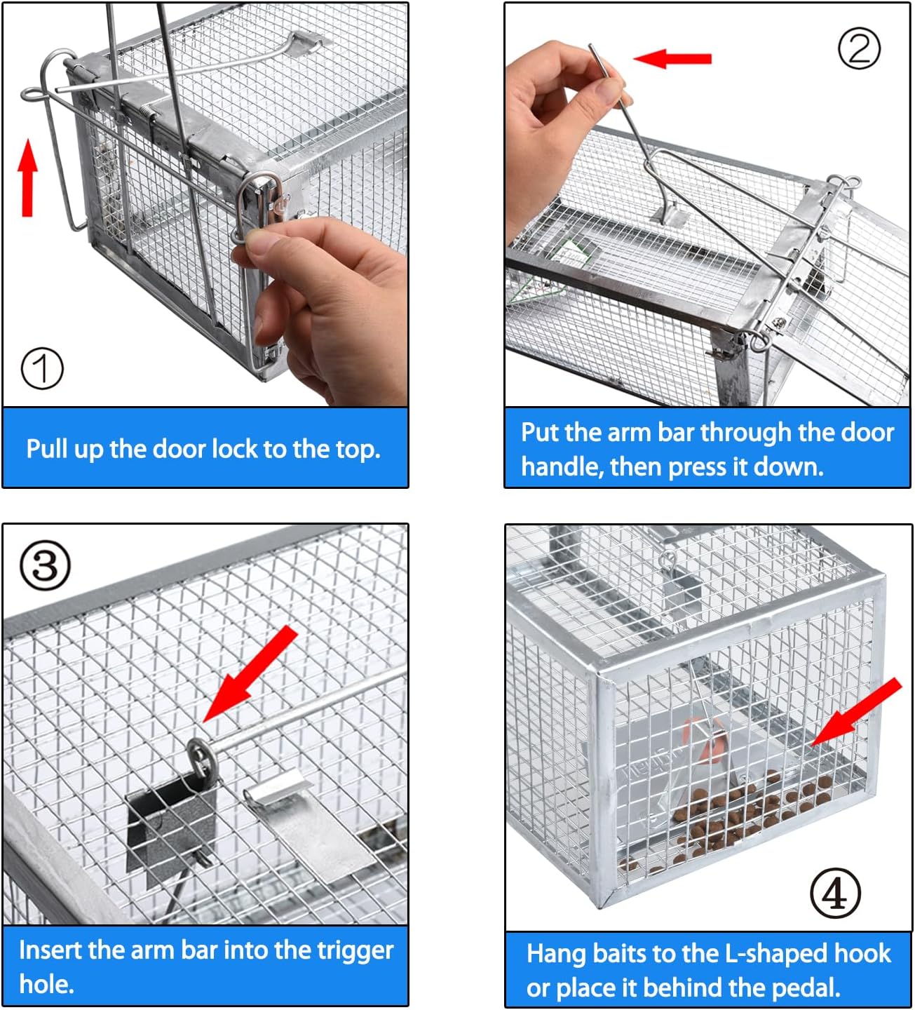 Gingbau Rat Chipmunk Trap Humane Live Mouse Vole Cage Trap