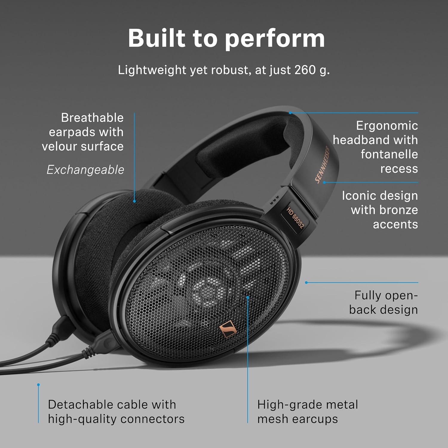 Sennheiser HD 660S2 – Audiophile Open-Back Over Ear Headphones with Deep Bass Extension and Refined Acoustic Performance, Over-Ear Headphones for PC, Music, Gaming, Podcasts, Premium Black