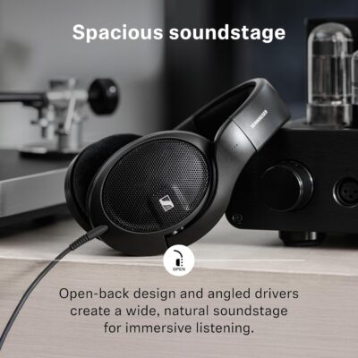 Sennheiser HD 560S Open-Back Over-Ear Wired Headphones – Neutral, Natural Sound for Music, Gaming, and Content Creation, Black