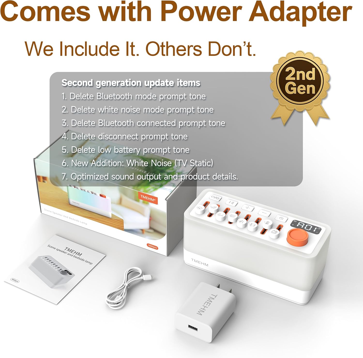 3-in-1 Sleep Sound Machine with 8 Mixable Nature Sounds, Portable Bluetooth Speaker & 12-Color Night Light, White Noise, Sleep Timer & Breathing Exercises for Babies, Kids, and Adults