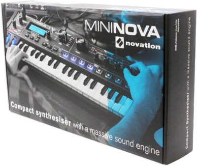 Novation MiniNova Analogue Modelling Compact 37 Mini-key Synth – Tough, compact, powerful mini-synth with pitch-correcting effect vocoder, 256 onboard sounds and five effects per voice layering Blue