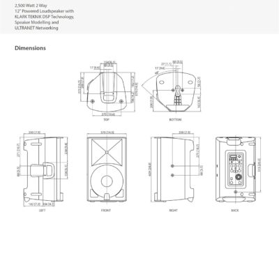 Turbosound 2500W 2-Way 12 Speaker Home Audio/Video Product Black (IQ12)