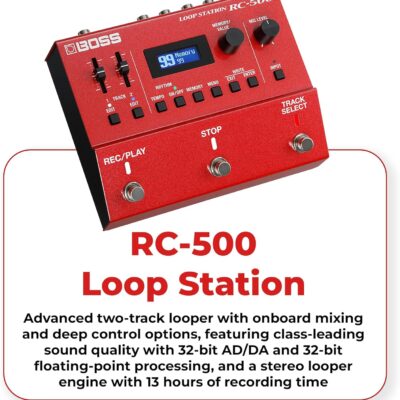 81e9lNCGRpL. AC SL1500 Boss RC-500 Loop Station Bundle with Gearlux Power Supply, Instrument Cable, Patch Cable, and Picks