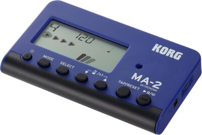 Korg MA-2 Digital Metronome for Orchestral Instruments w/ Large Display and 400 Hours Battery Life – Blue/Black