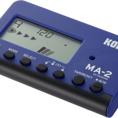 Korg MA-2 Digital Metronome for Orchestral Instruments w/ Large Display and 400 Hours Battery Life – Blue/Black