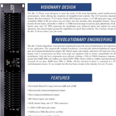 81f O3ojk3L. AC SL1500 dbx 1215 Dual-Channel, 15-Band Graphic Equalizer