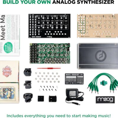 81ggu9XjirL. AC SL1500 MOOG Mavis – Standalone Semi-Modular Analog Synthesizer Kit with Keyboard; Analog Oscillator, Filter, Envelope Generator; Wavefolder; and Dust Cover