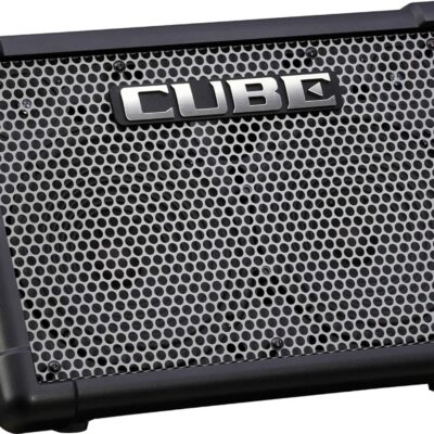 Roland Cube Street EX 4-Channel 50-Watt Battery-Powered Amplifier Bundle with Microphone, Instrument Cable, Batteries, and Austin Bazaar Polishing Cloth