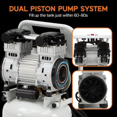 Albott 10 Gallon Vertical Air Compressor, 1.8 HP Electric Air Compressor with Copper Motor, 120 PSI Max, Portable Ultra Quiet Tank for Garage, Nailing, Tire Inflation