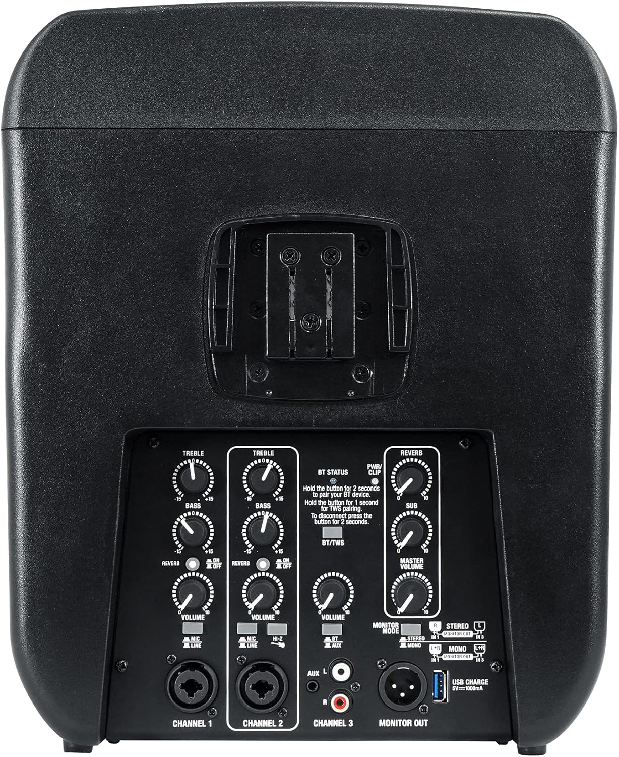 Rockville Titan Portable Array 1200W Battery Powered PA DJ Speaker System w/Subwoofer, Bluetooth 5.0, Rechargeable Battery, Built-in Mixer, for Outdoor Events and Small Gigs