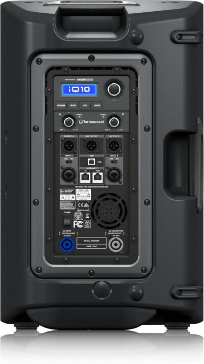 Turbosound iQ10 2500 Watt 2 Way 10 Powered Loudspeaker with Klark Teknik DSP Technology, Speaker Modelling and ULTRANET Networking