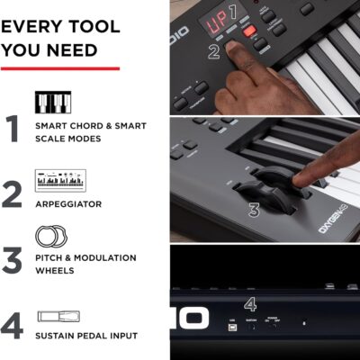 M-AUDIO Oxygen 49 (MKV) Key USB MIDI Keyboard Controller with Beat Pads, Smart Chord, Scale Modes, Arpeggiator and Native Instruments Sound Package (NKS Integration)