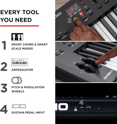 M-AUDIO Oxygen 49 (MKV) Key USB MIDI Keyboard Controller with Beat Pads, Smart Chord, Scale Modes, Arpeggiator and Native Instruments Sound Package (NKS Integration)